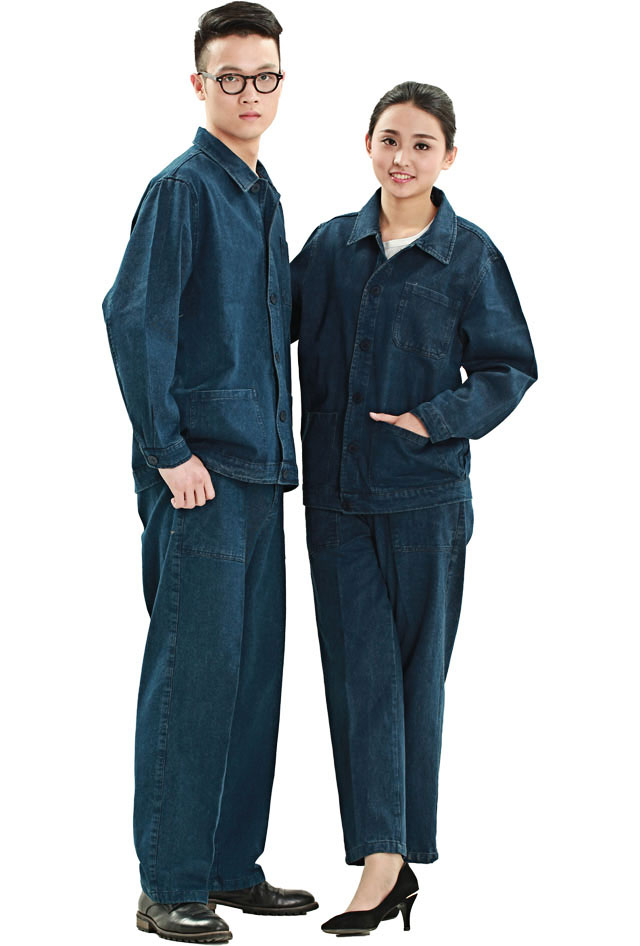 HR-826款牛仔單層茄克工作服款式圖片大全 HR-826款牛仔單層茄克工作服定制款式