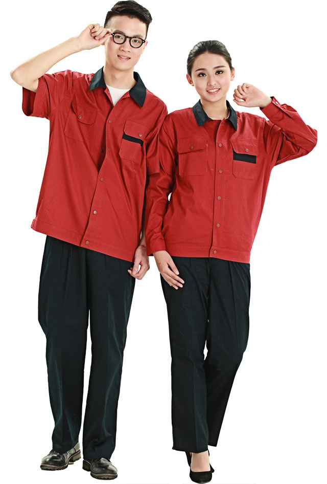 HR-823款純棉拼色長袖工作服款式圖片大全 HR-823款純棉拼色長袖工作服定制款式